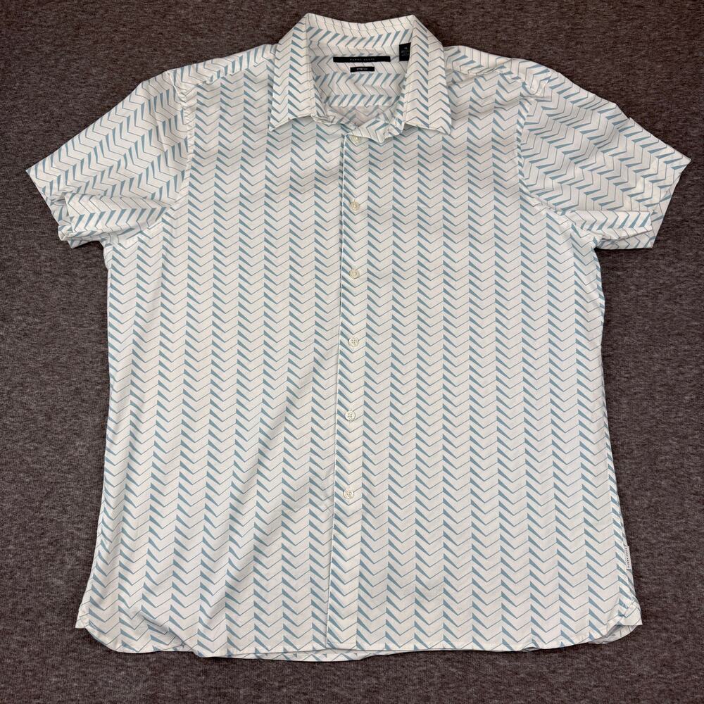 Perry Ellis Men XL Stretch Cotton Geometric Shirt
